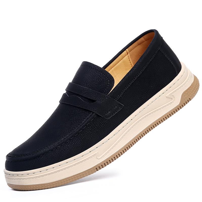 Модный Роскошный Бренд Мужские Удобные Лоферы из Замшевой Кожи на Мягкой Подошве Слипоны Универсальные Повседневные Деловые Формальные Туфли из Натуральной Кожи