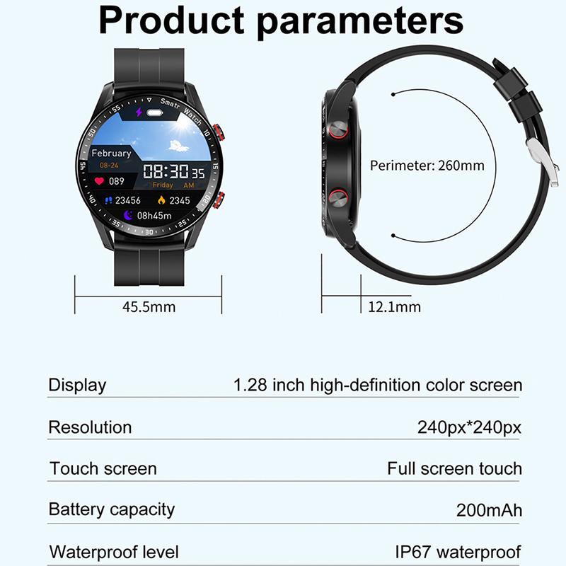 Умные часы с ЭКГ+PPG, Bluetooth-звонком, лазерным здоровьем, измерением артериального давления, фитнес- и спортивными функциями, водонепроницаемые