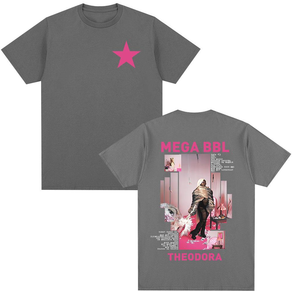 Rapper Theodora Mega Bbl Album Tshirt for Men and Women Hiphop Tshirt 202526 Summer Pure Cotton 100 Printed Tshirt