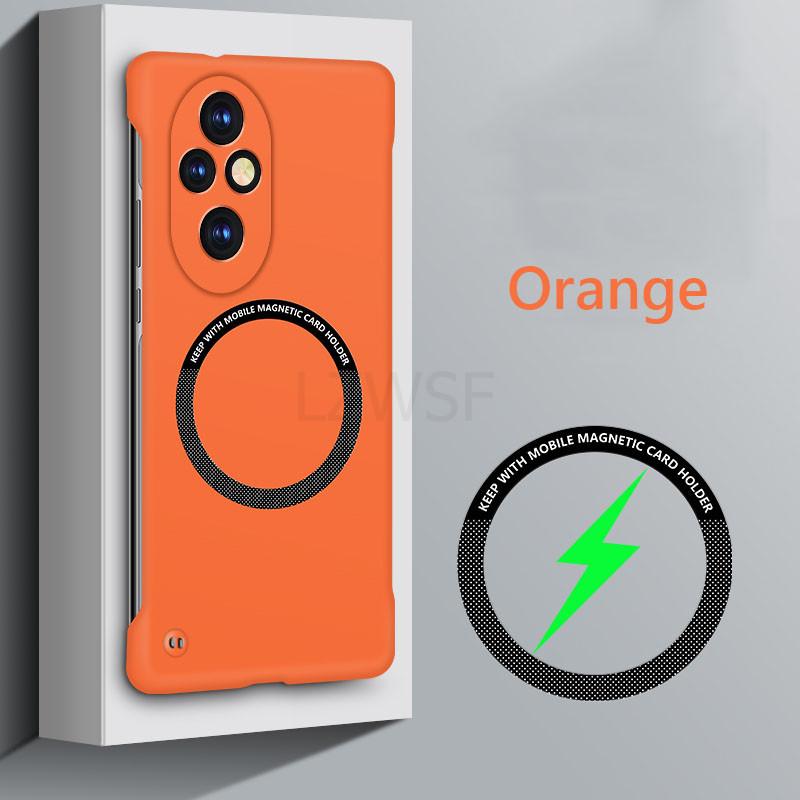 Frameless Magnetic For Magsafe Slim Case For Honor 200 Pro Honor200 Pro 5G Wireless Charging Hard Back Cover