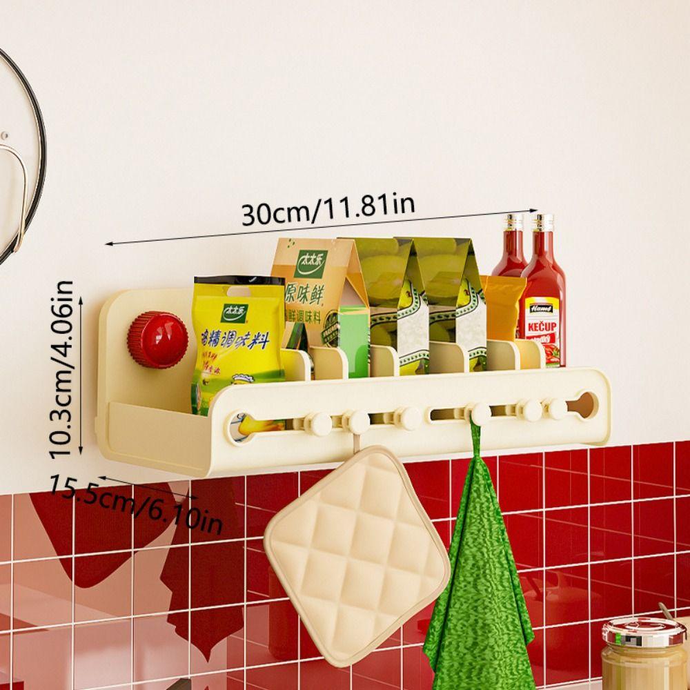Adjustable Divider Wall Mounted Spice Organizer Hanging Bathroom Stand  Condiment