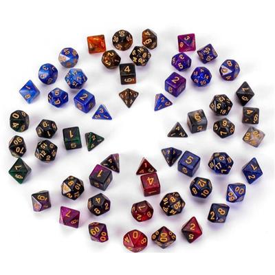 Цветной набор многогранных кубиков для D&D Trpg игры, 7 шт./набор РПГ Фэнтези колба с зельем для настольных игр с кубиками Dungeons and Dragons