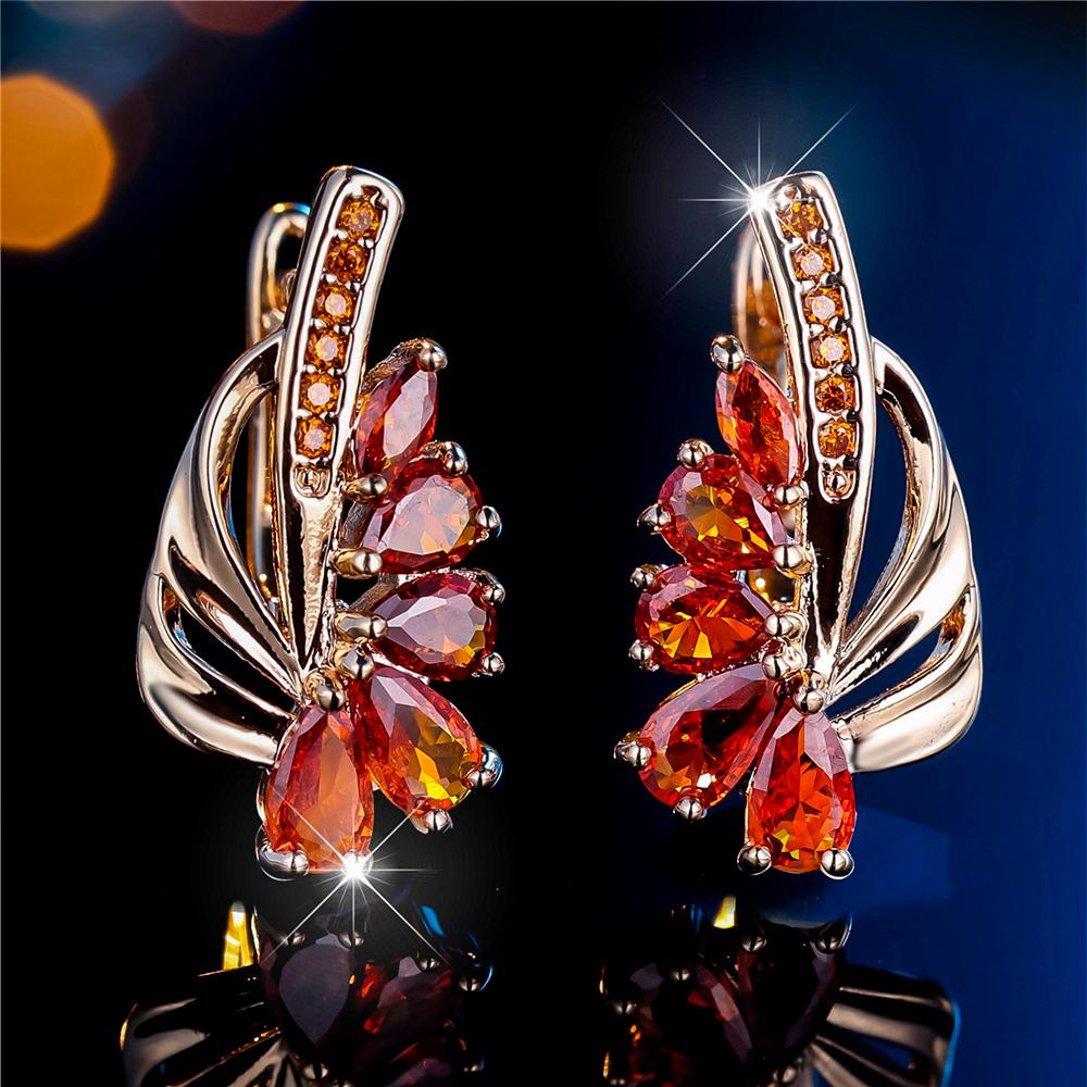 Изысканные синие зеленые серьги-кольца с цирконием для женщин, серебряные висячие серьги с цветком, элегантные вечерние украшения