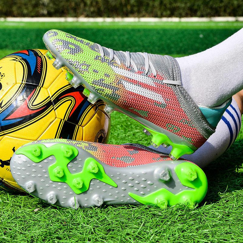 Новые трендовые спортивные тренировочные кроссовки с шипами для мужчин и детей, футбольные бутсы для игры в футбол на траве, футбольные бутсы