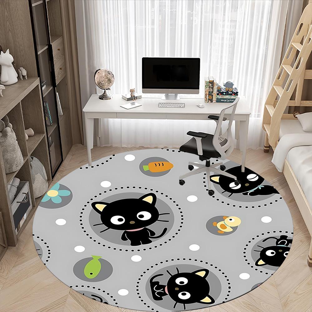 1pc Black Cats Pattern Carpet for Office, Non-slip, Soft and Durable Office Rug, Perfect for Office yy260128061