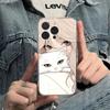 Девушка-кошка для чехла мобильного телефона iPhone17PorMax Apple 14/15 с мелкими отверстиями 16 прозрачный 13 защитный чехол