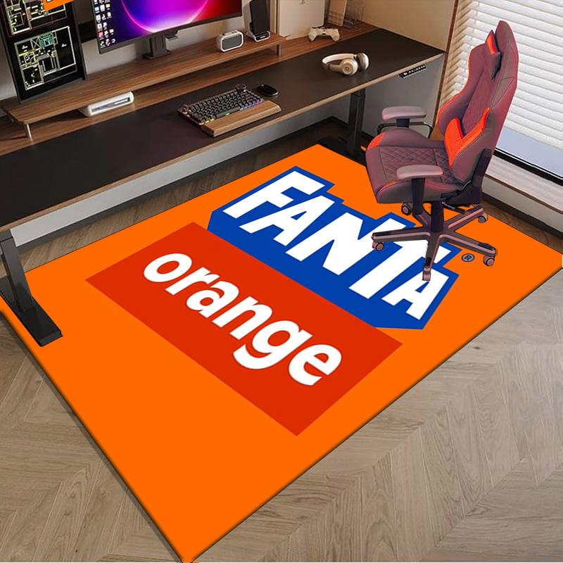Коврик Fanta Orange Refreshment Area Коврик для офиса, Коврик под стул, Декоративный ковер Гостиная спальня Коврик, Большой размер Подарки для фанатов Рождественские подарки