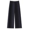 Women's Black Wide-Leg Casual Pants - Summer 2025, Loose and Slimming Style