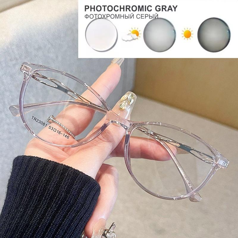 New Light Wine Red Small Oval Frame Glasses With Myopic Glasses Option Customized Degree Glasses Frame 0~-6.00