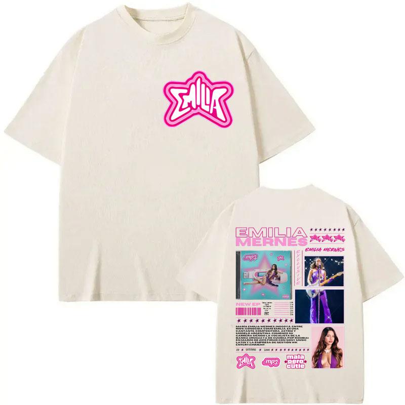 Emilia Merne MP3 Album Tour Graphic T Shirt Men Women Clothing Fashion Y2k Oversized Tshirt Summer Casual Short Sleeve Tshirts