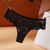 Women Panties See-through Hollow Out Lace Solid Color Low Waist Soft Breathable Anti-septic Elastic Lady Underpants Briefs