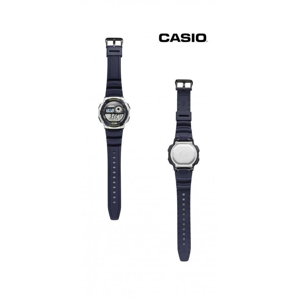 Casio Ae 1000w 2avdf  Ae 1000w 2a  Цифровые спортивные часы Soldier World Time для мужчин из полиуретана