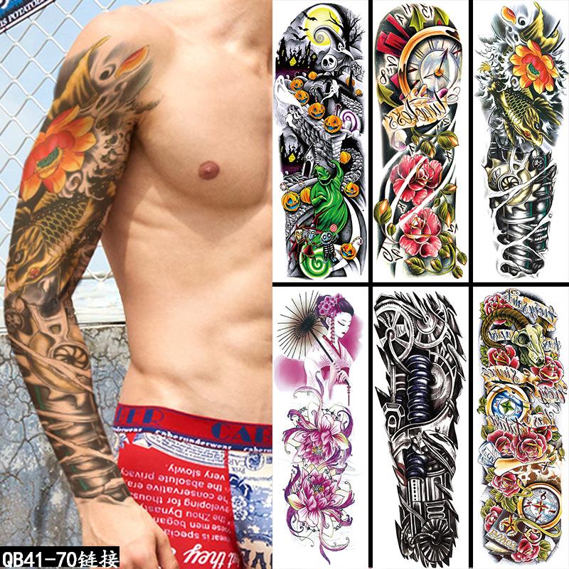Full Arm Tattoo Sticker Full Arm, Full Arm Big Picture Tattoo Sticker, Flower Arm Tattoo Sticker Tattoo
