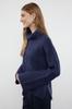 Women's Fashionable Stylish Sweater Navy Blue Wide Fit Soft Textured Knitwear Sweater