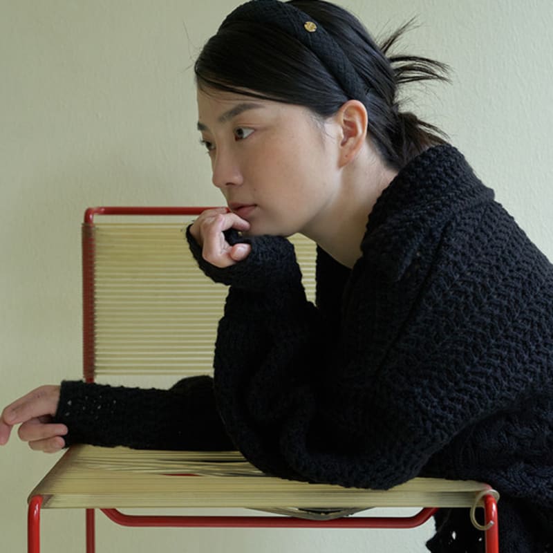 Повязка для волос из твида geegee (черный)