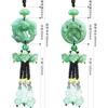 Home Green Jade Pendant Keychain Fortune Amulet Lucky Pendant Handwork Natural Obsidian Pendant