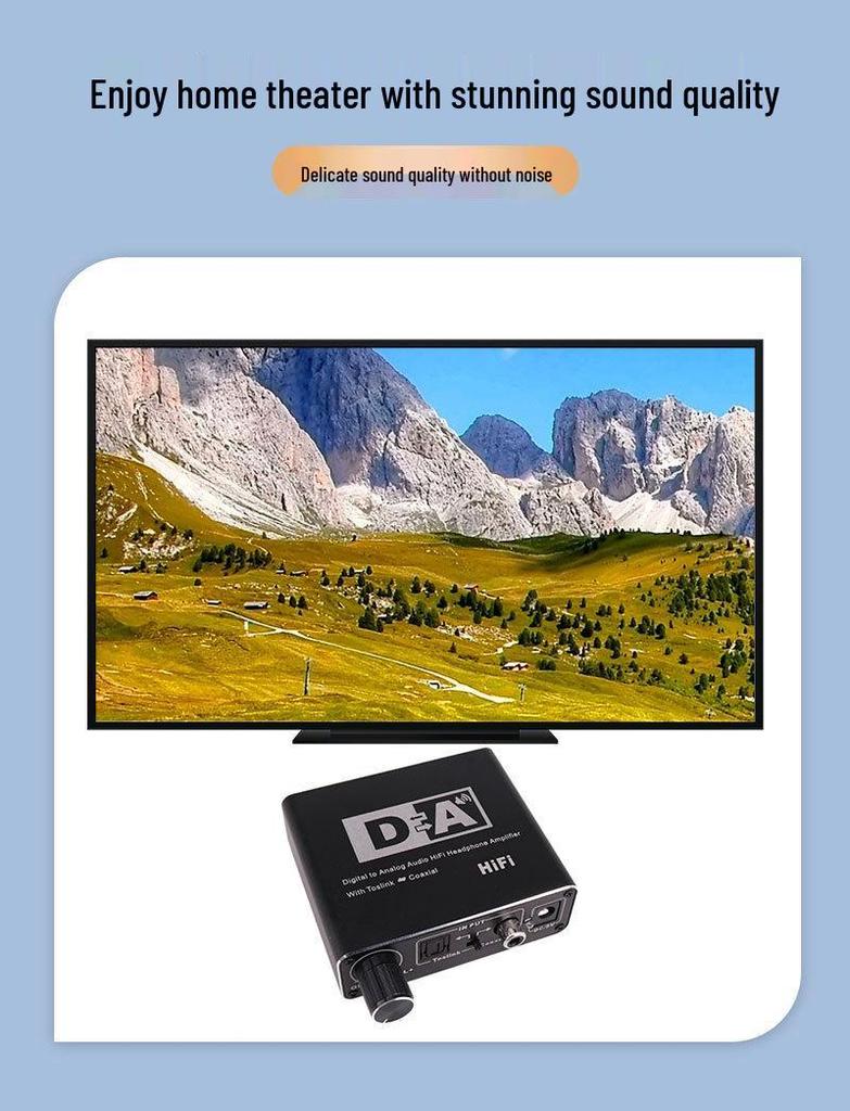 Digital To Analog Converter: Coaxial To 5.1 Channel Audio Decoder with Adjustable 3.5mm Headphone Jack