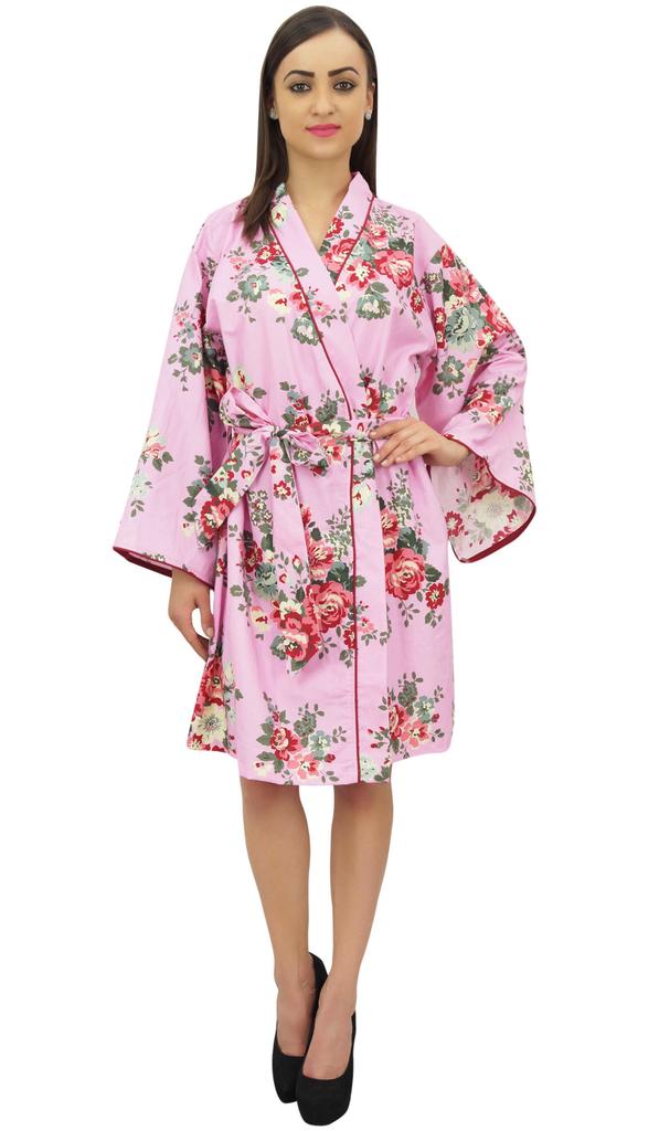 Bimba Women's Full Sleeve Kimono Robe With Belt Floral Print Cover Up