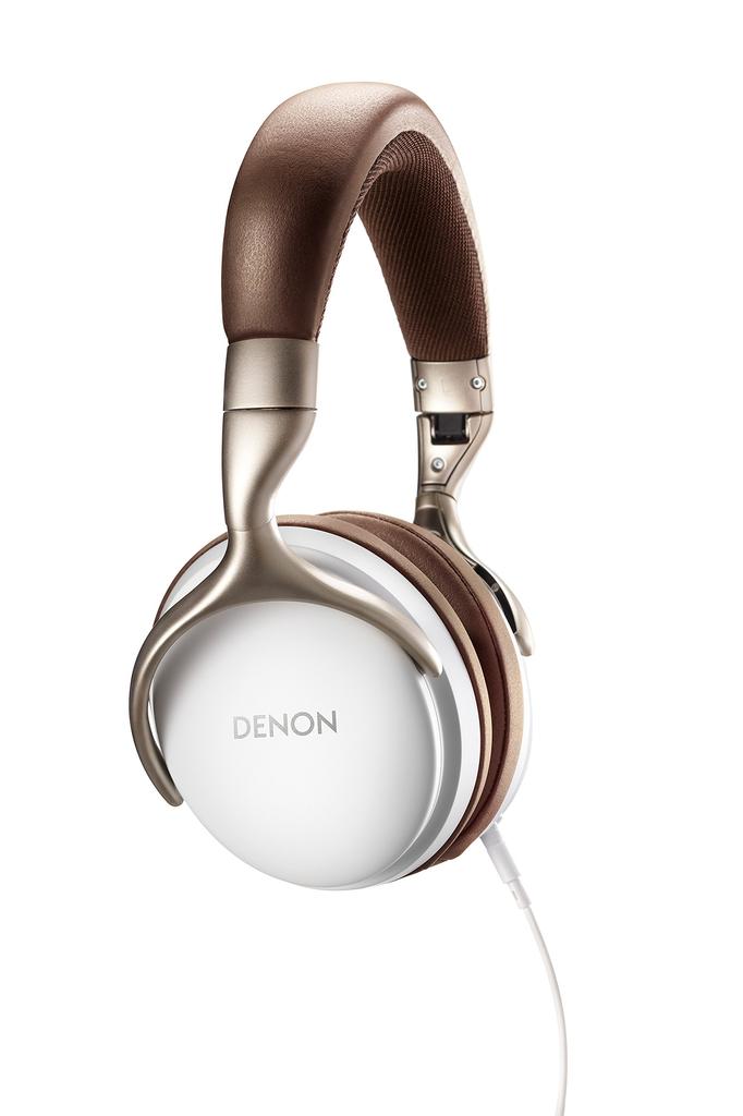 Denon Headphones High Resolution Compatible Sealed Dynamic Overhead Remote Cable Included White AH-D1200 AH-D1200-WT
