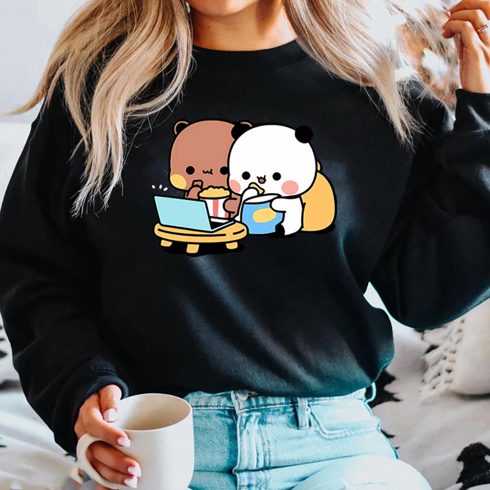 Cute Bubu and Dudu Sweatshirt Cartoon Panda Bear Bubu and Dudu Graphic Hoodies Women Men Tops Kawaii Printed Harajuku Sweatshirts