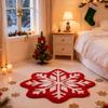 Christmas Snowflake Bathroom Rug Fuzzy Snowflake Absorbent Floor Mat Machine Washable Non Slip Bathtub Rug for Shower Entrance Kitchen Decor