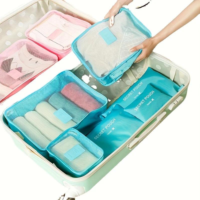 6PCS Travel Organizer Bags – Waterproof Luggage Packing Cubes & Storage Pouches for Clothes, Unisex Travel Storage Bag