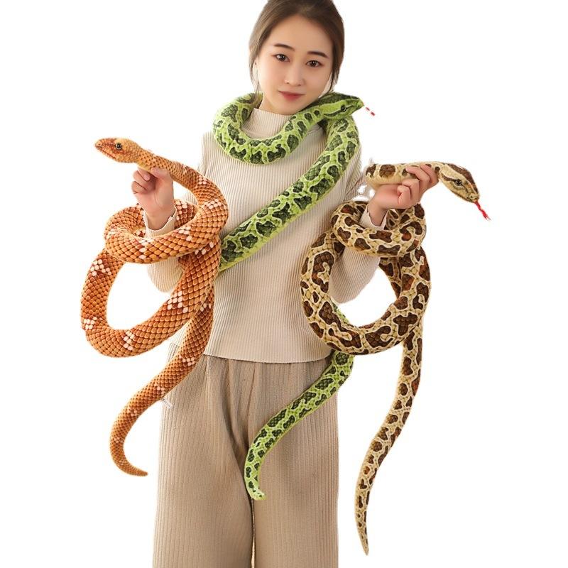 Игрушка Плюшевая Змея Имитация Python Кобра Кукла Тряпичная Кукла Свернувшаяся Змея Украшение для Дня Рождения Украшение на Хэллоуин Плюшевая Игрушка