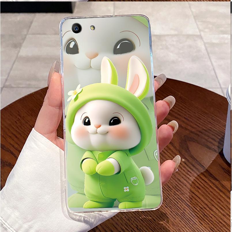 Case For Oppo A83 Oppo CPH1729 Clear Luxury Cute Love Heart Rabbit Funny Pattern Phone Case Soft TPU Silicone Bumper Back Cover