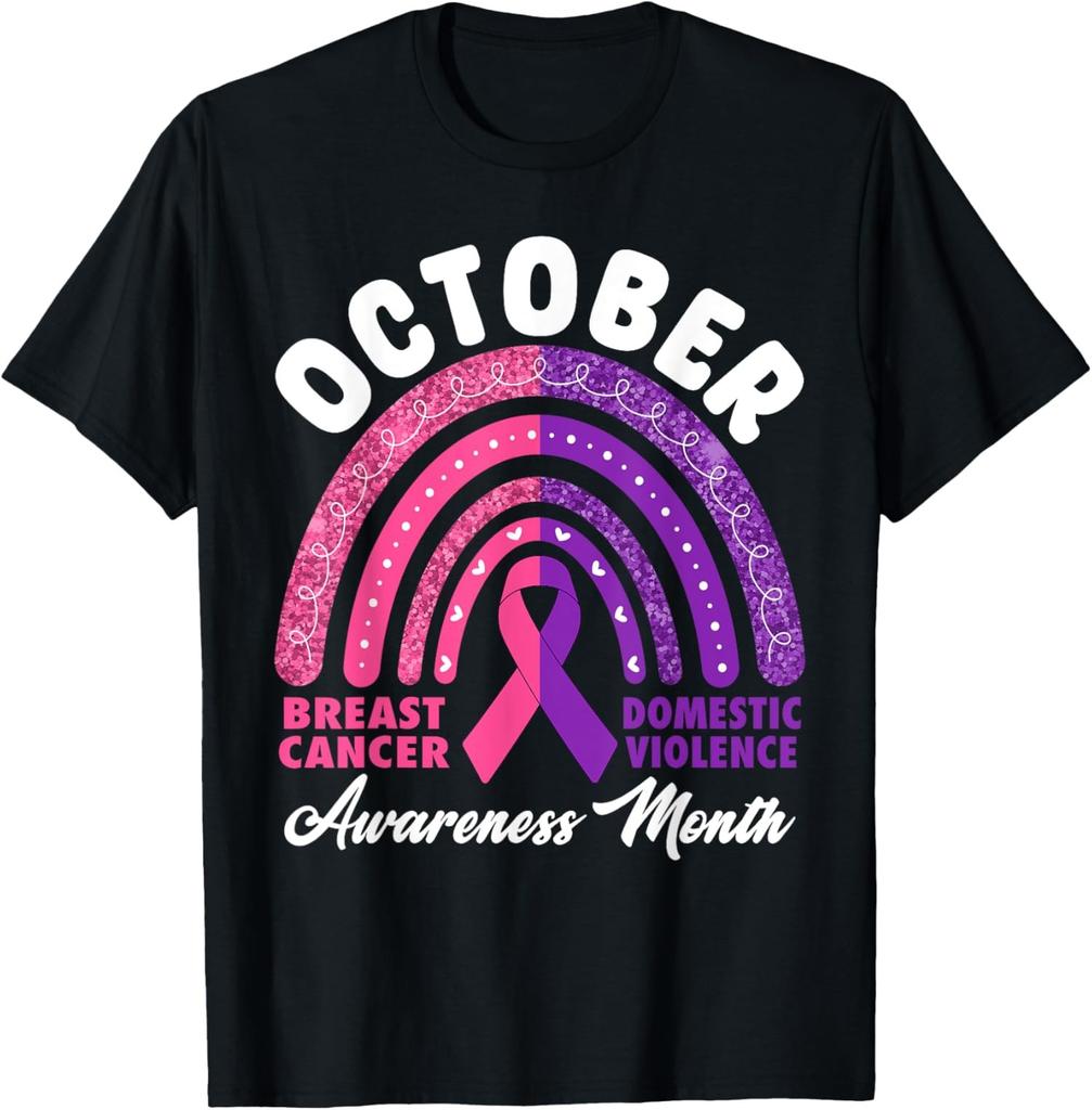 Domestic Violence and Breast Cancer Awareness Unisex T-Shirt