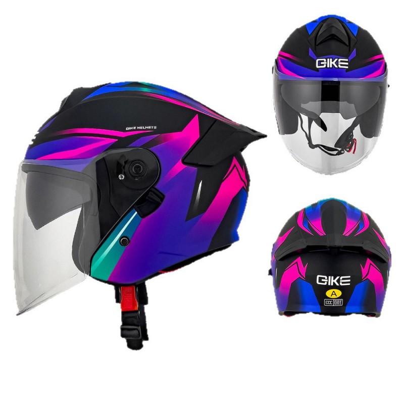 3/4 Open Face Motorcycle Helmet With Dual Lens System ABS Shell 3C Certified Urban Commuting