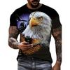 Мужская футболка с графикой American Eagle, 3D-принт, футболки с животным принтом, топы с коротким рукавом, летняя повседневная одежда оверсайз для мужчин