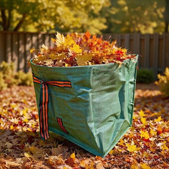 Сумка для сбора опавших листьев Многоразовая сумка для листьев с газона Большой вместимости Мешок для садового мусора Совок-мешок для садовых листьев Мусора Скошенной травы