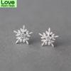 Оптовая продажа серебряных сережек-гвоздиков Snow для женщин и девочек, модные ювелирные изделия, серьги
