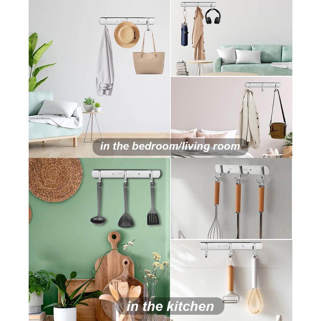 Настенная вешалка с крючками из нержавеющей стали, прочные органайзеры для надежного подвешивания в различных комнатах