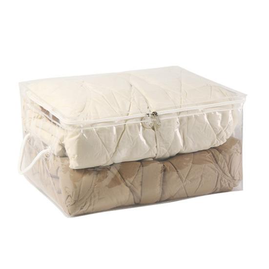 Quilt Storage Bag with Double Zippers Large Capacity Transparent Design Waterproof Easy To Clean Reusable Moisture-proof Storage Bag