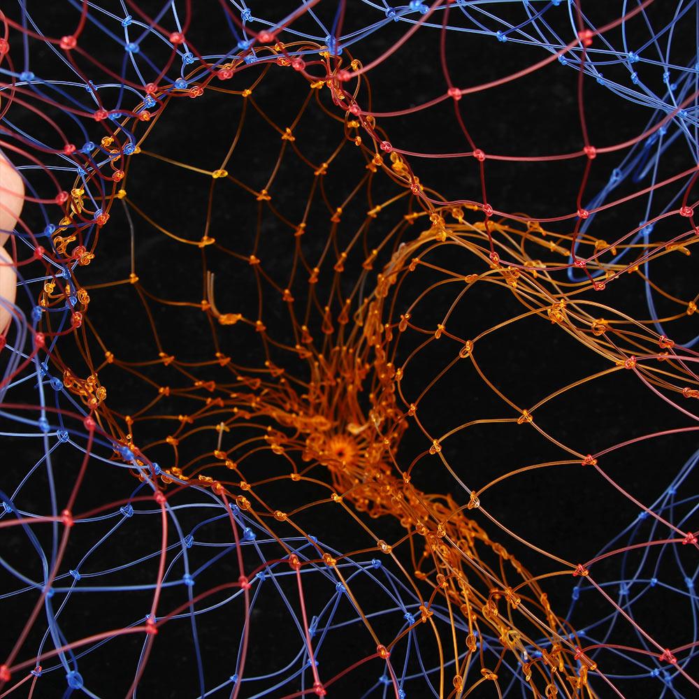 High Quality Fishing Tackle Depth Folding Dip Net Fishing Nets Collapsible Rhombus Mesh Nylon