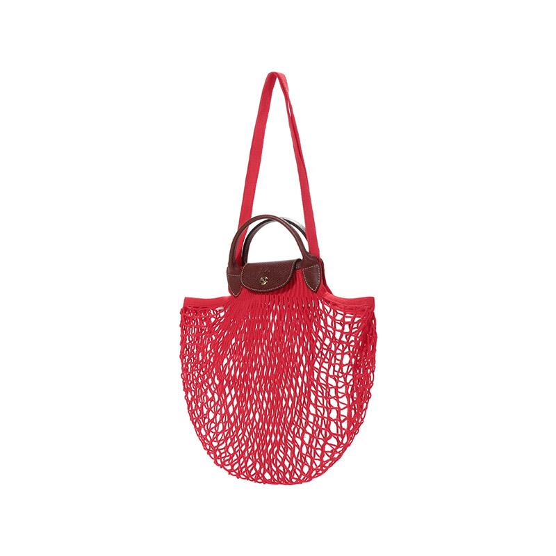 Longchamp Le Pliage Filet Модная холщовая сумка-тоут Женская сумка-тоут Красная 10121HVH548