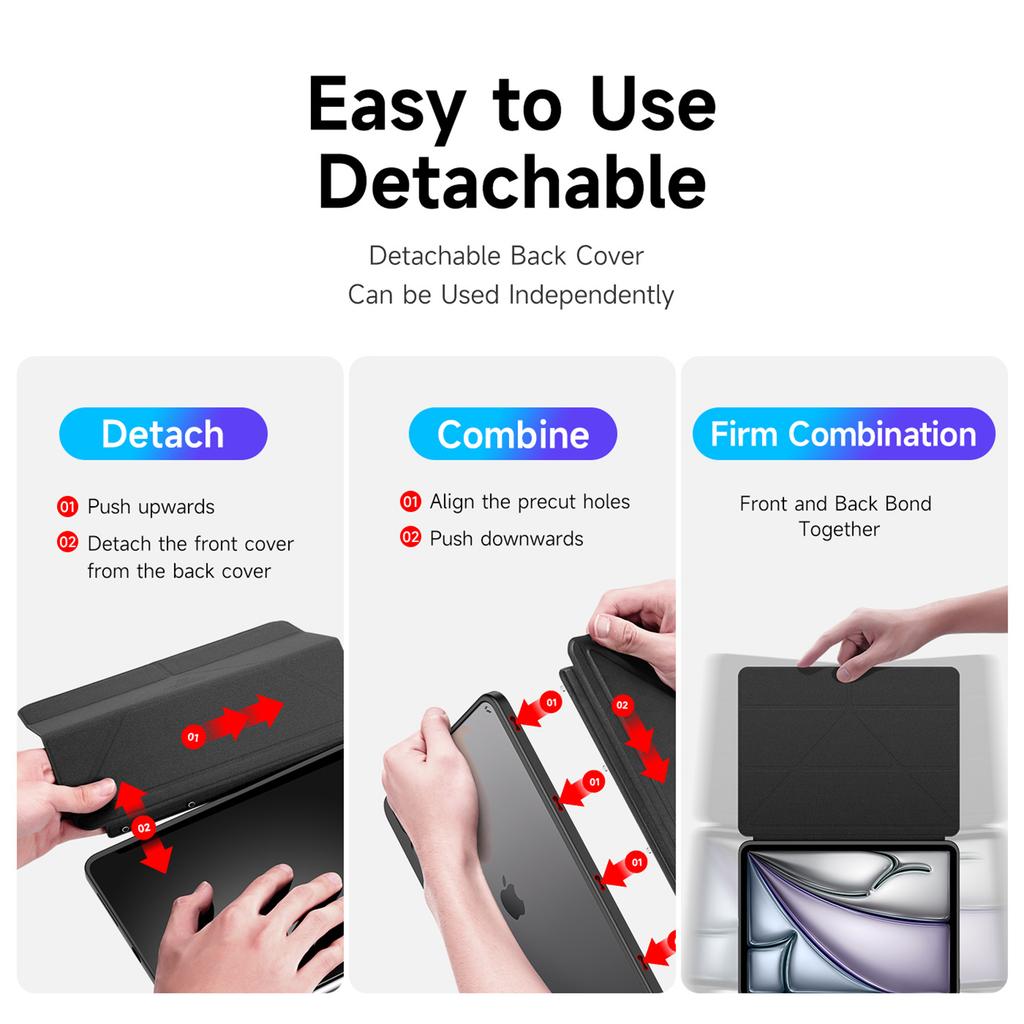 Серия DUX DUCIS Magi для iPad Air 13 (2025)/(2024) Чехол из ПУ кожи+ПК+ТПУ с функцией автоматического пробуждения/засыпания