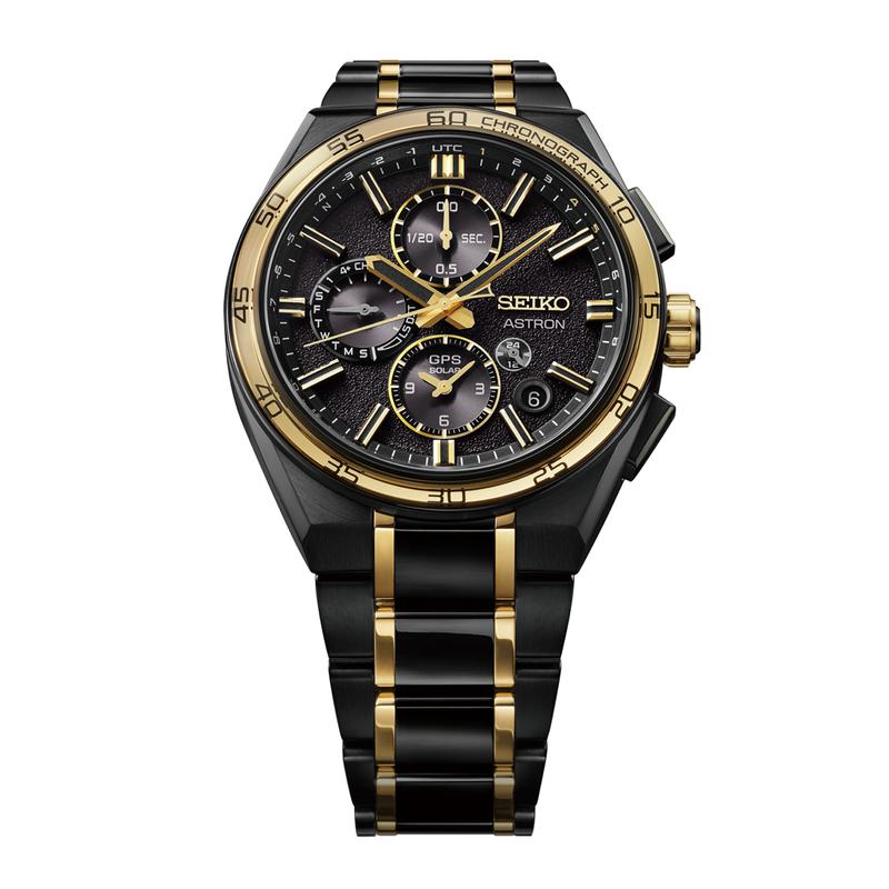 Seiko Серия Astron 100 метров водонепроницаемый хронограф вечный календарь двойное время солнечная батарея кварц титановый ремешок 44,1 мм мужские часы черные di SSH186