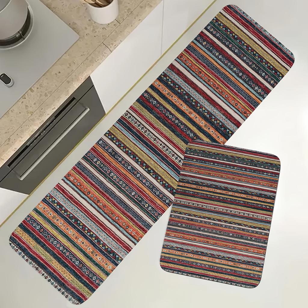 1 шт. анти-усталостные кухонные коврики, богемный принт, водонепроницаемый нескользящий толстый мягкий кухонный коврик, прочный, удобный стоячий коврик для кухни