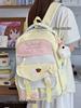 Color Block Student Backpack - Large Capacity, Lightweight, Double Shoulder Bag for Girls in Middle and High School