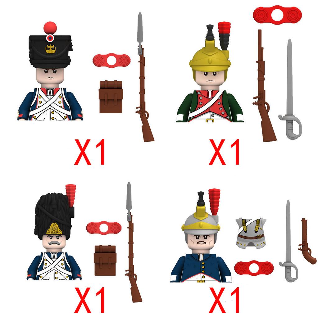 Наполеоновские Войны Военные Строительные Блоки Мини Кирпичики Фигурки Подарки Оружие Развлечения Оборудование Русский Франция Великобритания Италия Солдаты Игрушки