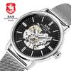 SAS Shield Anchor Shark Fashion Engraving Hollow Men's Business Machinery Punk Style Watch