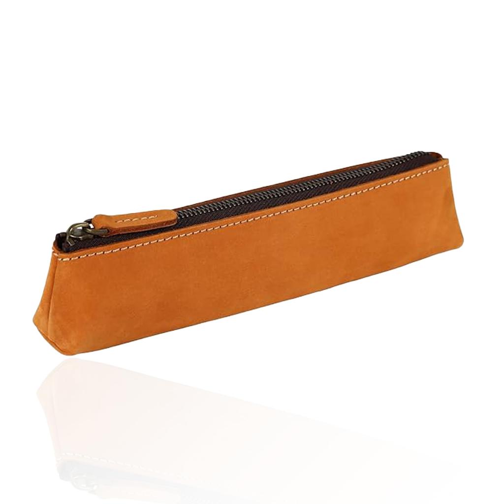 Bag Slim Leather Pencil Case with Large Simple Design for Adults Case Made Only from the Top Surface of Stylish Leather Pencil Case for Genuine
