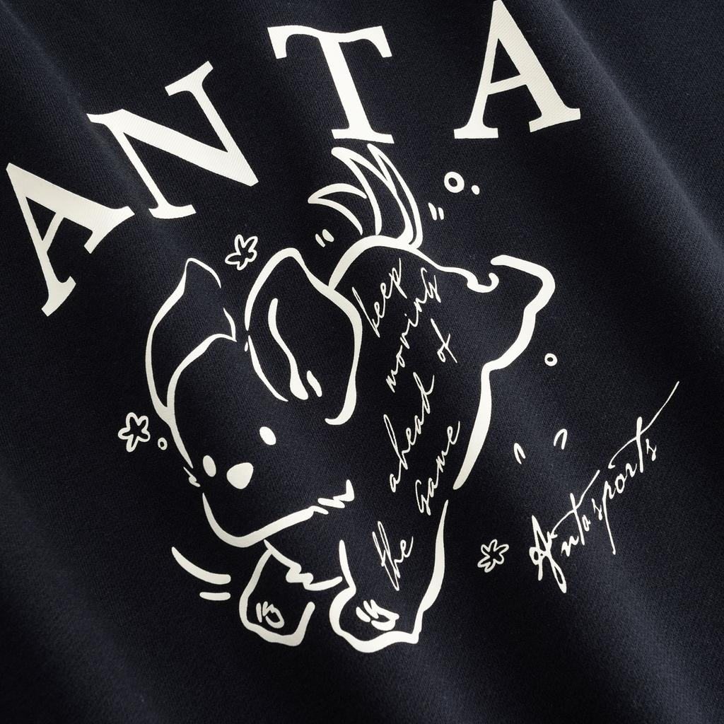 Anta Серия Life Легкий Плюшевый Зеро Женский Пуловер Весна 2026 Толстовка Женская толстовка Базовый-Черный 962618703-2