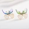 Простая брошь в форме стрекозы, блестящие стразы, булавка, женский элегантный значок, одежда, костюм, аксессуары с лацканами