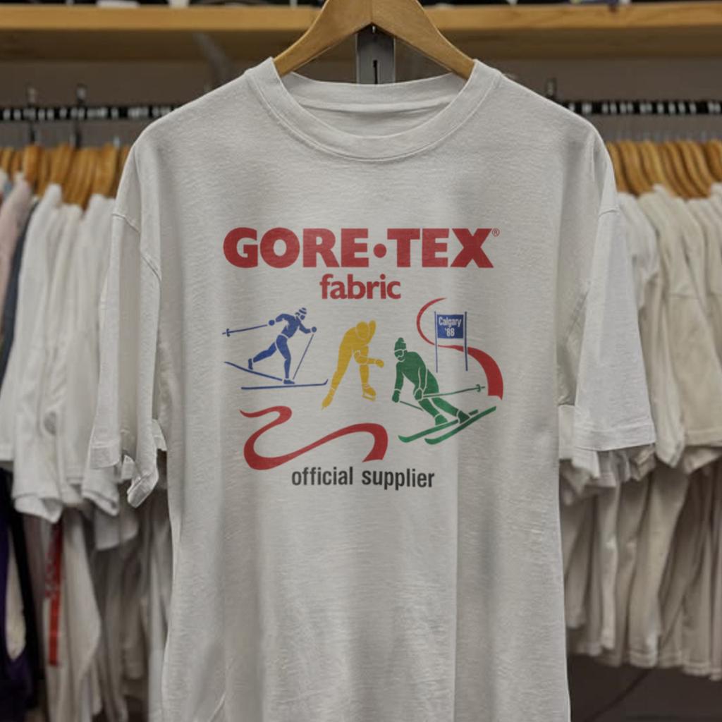 88 Калгари Goretex Официальный поставщик Редкая футболка Белая XL