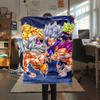 1 шт. Фланелевое одеяло с принтом Dragon Ball Super, Высокое качество, Для всех сезонов, Декор для дома, Тепло и уют, Идеально для рождественских подарков