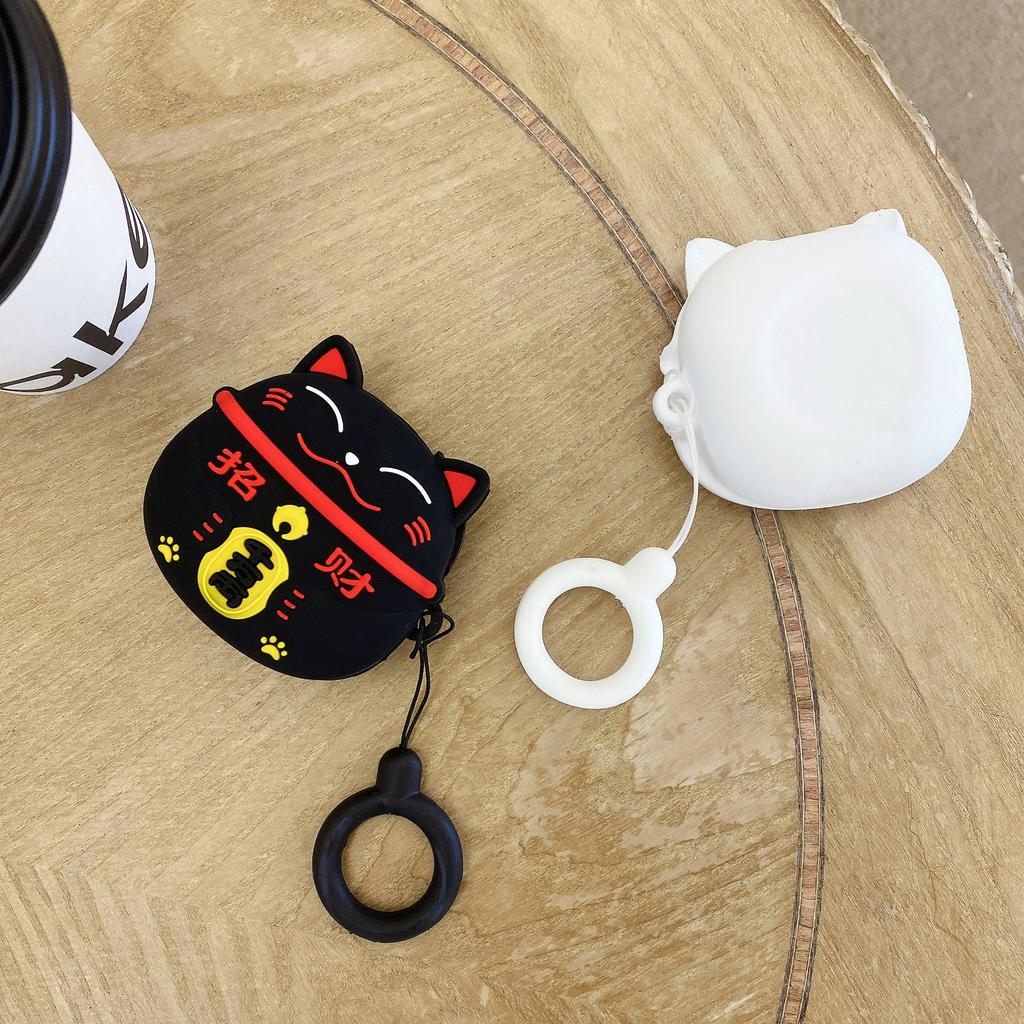 Силиконовый чехол для наушников с милым мультяшным Lucky Cat для Samsung Galaxy Buds 2 Pro Live, чехол для Galaxy Buds2 Pro, полная защита с ремешком