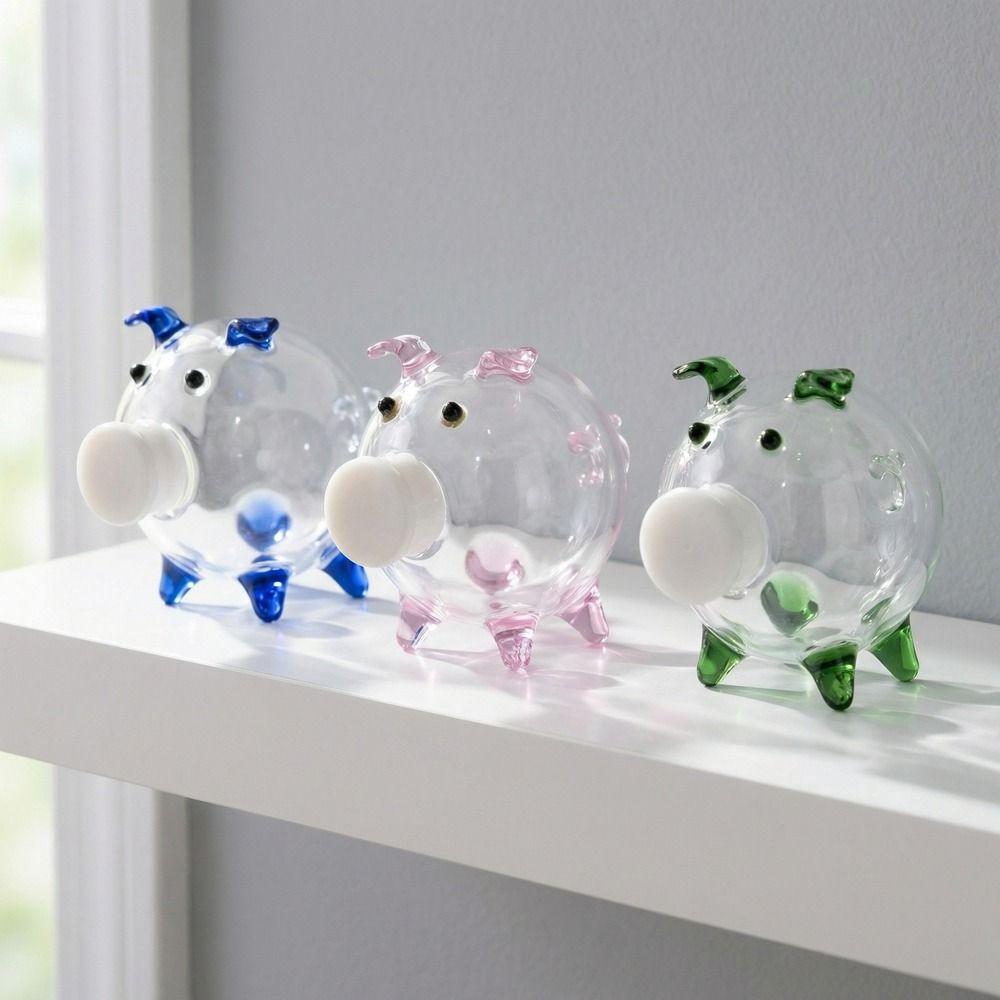 Visible Pig Shape Piggy Bank Cartoon Golden Beans Container Delicate Piggy Money Bank  Home Decor